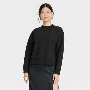 Women's Jeweled Pullover
Sweatshirt - A New Day™ Black